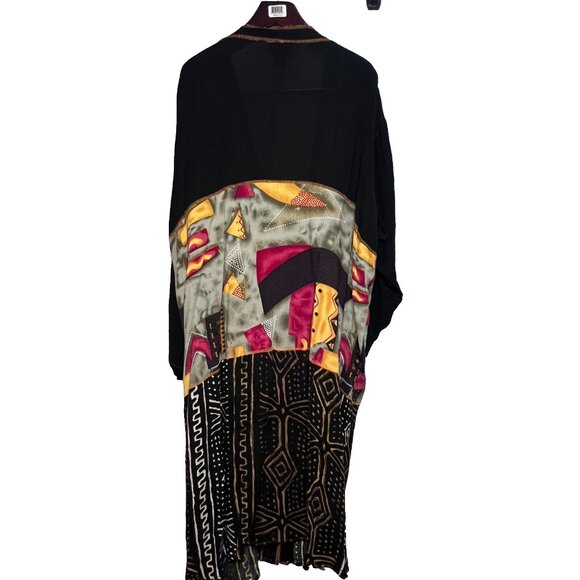 Gabrielle Boho Geometric Duster Kimono Plus Size 24 Open Front Cover up - Picture 10 of 16